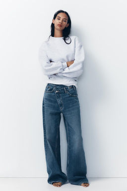 HIGH-WAIST TRF WIDE-LEG JEANS