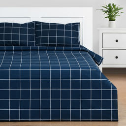 Постельное бельё Этель евро Клетка цвет синий 200х215, 220х240, 50х70-2 шт, бязь, 125 г/м2  фото 13
