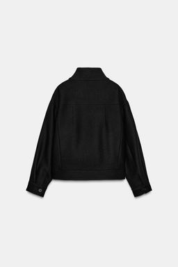 WOOL BLEND HIGH NECK SHORT COAT - Zara фото 9