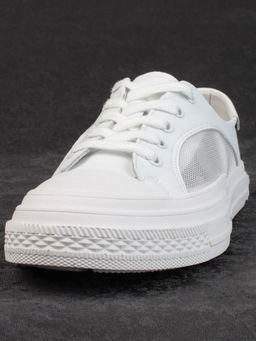 05-PDXL46-1 WHITE Кроссовки женские (натуральная кожа)