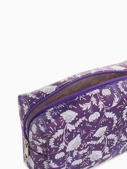 Косметичка на молнии женская, с ручкой, маленькая, с рисунком, фиолетовая - Simaland фото 3