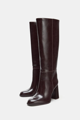BLOCK HEEL KNEE-HIGH BOOTS - Zara фото 3