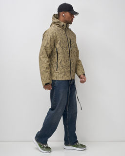 Куртка спортивная мужская весна осень бежевого цвета 25470B