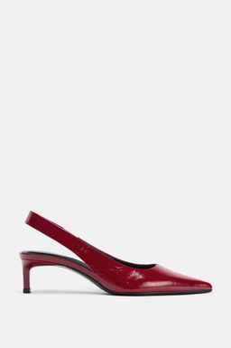 LEATHER KITTEN-HEEL SHOES - Zara фото 9