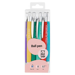 Набор ручек шар. автомат. MESHU "Motivation" 8шт., синие (MS_66073) 0.7мм, корпус цветной в ассорт.