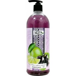 VESTA жидк.мыло 1л с дозатором "2х1 Очищение и Уход" Лайм и черная смородина