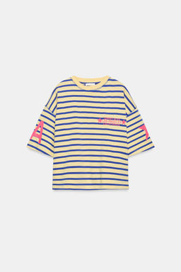 CAMISETA OVERSIZE RAYAS TEXTO / Amarillo - Zara фото 8