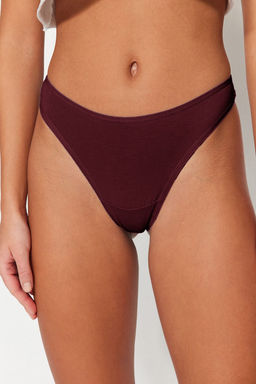 TRENDYOLMILLA Siyah-Beyaz-Ten 3lu Paket Pamuklu Tanga Orme Kulot THMSS21KU0135  фото 37