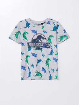 Bisiklet Yaka Jurassic World Bask?l? Erkek ?ocuk ?ortlu Pijama Tak?m? - Waikiki фото 2