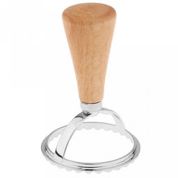 Штамп металлический для пельменей "Круг" д6,2см h10см, деревянная ручка, на картоне (Китай)