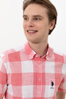 Мужская красная рубашка с коротким рукавом - U.s. polo assn фото 14