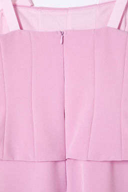 TRENDYOLMILLA Siyah A-Kesim Fiyonk Detayl? Dokuma S?k Midi Elbise TPRSS25EL00079 фото 13