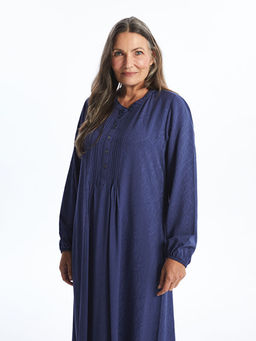 Bisiklet Yaka Desenli A Kesim Elbise