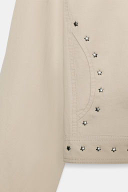CHAQUETA EFECTO LAVADO TACHAS / Beige claro - Zara фото 5