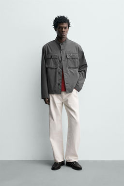 SOBRECAMISA ALGOD?N BOLSILLOS / Gris medio