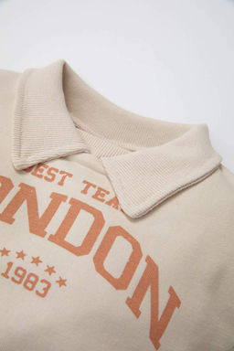 Платье с длинными рукавами и принтом для маленьких девочек - Defacto фото 2