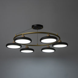 Люстра «Моника» 6 LED 144 Вт 3000-6000К черно-золотой 78×78×100 см