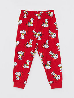 Bisiklet Yaka Uzun Kollu Snoopy Bask?l? K?z Bebek Pijama Tak?m? - Waikiki фото 3