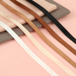 Цена за 2 шт. Атласная лента, набор 5 шт., 6 мм, 23±1 м, бежевый, коричневый