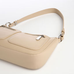 Сумка женская багет TEXTURA на молнии, 21×6×13 см, бежевая