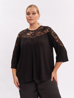 Блузка с кружевом BL17239BLK01 - Артесса фото 7