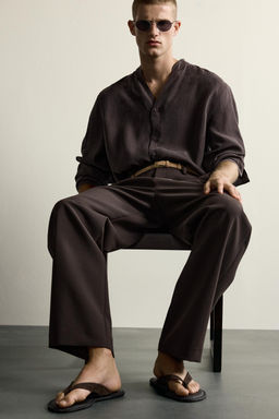 CAMISA FLUIDA RELAXED FIT / Marr?n