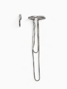 Серьги каффы Водопад набор 2 шт. стразы, цвет серебро