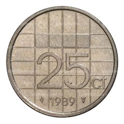 25 центов 1989 года Нидерланды