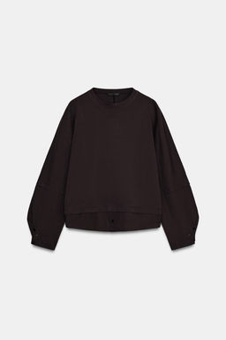 CAMISETA COMBINADA POPEL?N / Marr?n chocolate - Zara фото 7