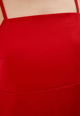 Алое хлопковое платье - Incity фото 13