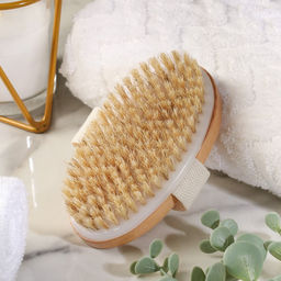 Щётка массажная для тела, из натуральной щетины, гладкая