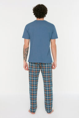 TRENDYOL MAN Lacivert Ekose Orme %100 Pamuk Regular Fit Pijama Tak?m? THMSS21PT0328 - Trendyolmilla фото 5