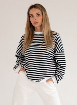 220 Свитшот полоска с белым, тельняшка