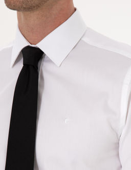 Beyaz Slim Fit %100 Pamuk Klasik Yaka Basic G_mlek
