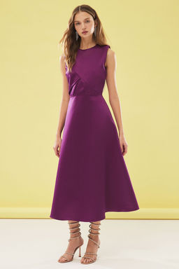 Trendyolmilla Murdum A-Kesim Saten Dokuma S?k Elbise TPRSS25EL00076 фото 2