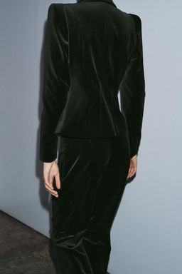 ZW COLLECTION VELVET FITTED BLAZER - Zara фото 9