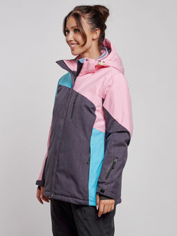 Горнолыжная куртка женская зимняя большого размера розового цвета 3963R - Mtforce фото 3