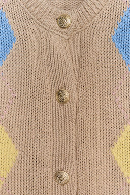 ARGYLE KNIT CARDIGAN - Zara фото 5