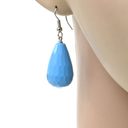 Серьги Капли гр.15*25мм из бирюзы, 11,4г Радуга камня
