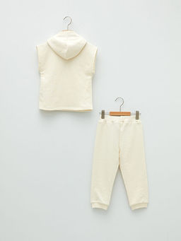 Bisiklet Yaka Uzun Kollu K?z Bebek Ti??rt Sweasthirt ve Jogger Pantolon 3l? Tak?m - Waikiki фото 2