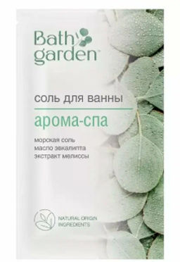 BATH GARDEN NEW Соль д/ванны Арома-СПА Морская соль,масло Эвкалипта,экстр.Мелисы 100гр пакет