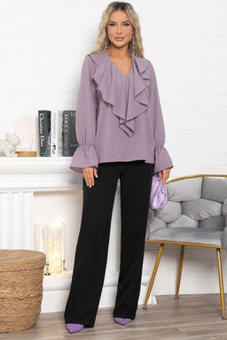 Блуза шифоновая Вэнси (пудра) Б15025-8М