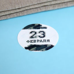 Наклейки для цветов и подарков С Днем Защитника Отечества!, 4.4?4.4 см, 252 шт.