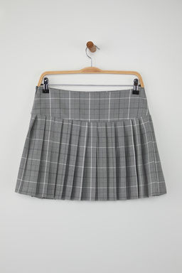 Teen Gri Ekoseli Deri Kemer Detayl? Piliseli Dokuma Mini Etek TWOAW26ET00038 - Trendyolmilla фото 6