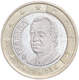 Монета 1 евро 2008 года Испания