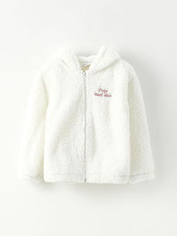 Kap??onlu Nak??l? Uzun Kollu Pel?? K?z ?ocuk Fermuarl? Sweatshirt - Waikiki фото 3