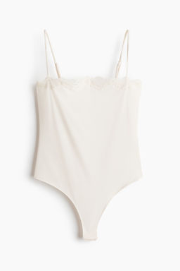 Body de tirantes espagueti con detalle de encaje - H&m фото 3