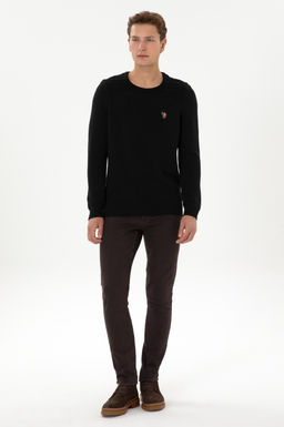 Erkek Slim Fit Bisiklet Yaka Siyah Kazak - U.s. polo assn фото 4