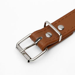 Ошейник Сириус, кожзам с заклёпками, 56 х 3 см, ОШ 42-52, коричневый - Пижон фото 5