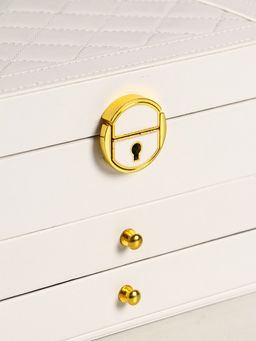 Шкатулка для украшений Miguel, 3 яруса, белая, 23×17.5×13.5 см